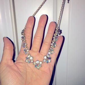 J. Crew gold crystal statement necklace preppy